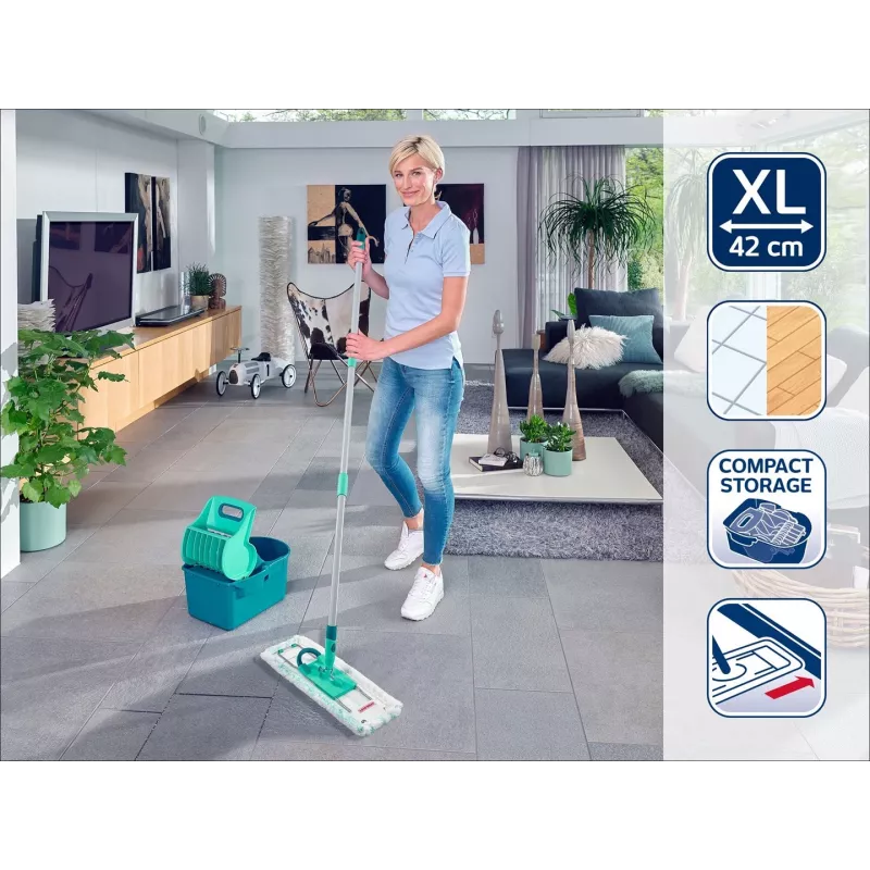 Leifheit 55092 mop mikrovlákno 8000 ml suchý&mokrý mikrovlákno modrá, sivá