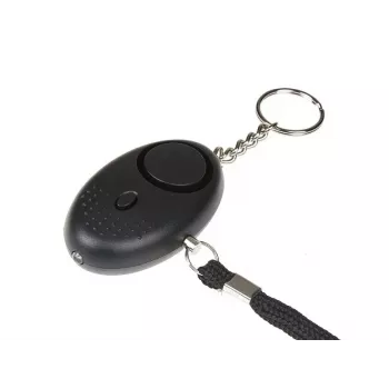 Osobný alarm GUARD YC-003-BL — 120 dB, LED baterka, batérie LR41, prenosné bezpečnostné zariadenie