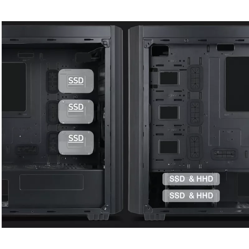 Gembird Fornax K500 ATX počítačová skriňa, Midi-Tower, čierna