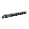 Lanberg | jednotka rozvodu napájania (PDU) 19 inch 1U 10A 2M 7x Schuko zásuvky | PDU-07F-0200-IEC-BK