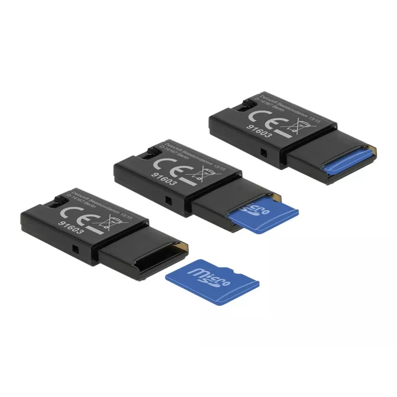 DeLOCK USB 2.0 čítačka kariet čierna Micro SD MicroSDHC MicroSDXC 480 Mbit/s
