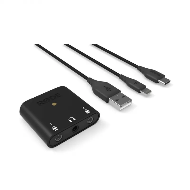 RØDE AI-Micro mobilné audio rozhranie, 2x vstup TRS/TRRS 3,5 mm, výstup pre slúchadlá 3,5 mm, USB-C, čierne