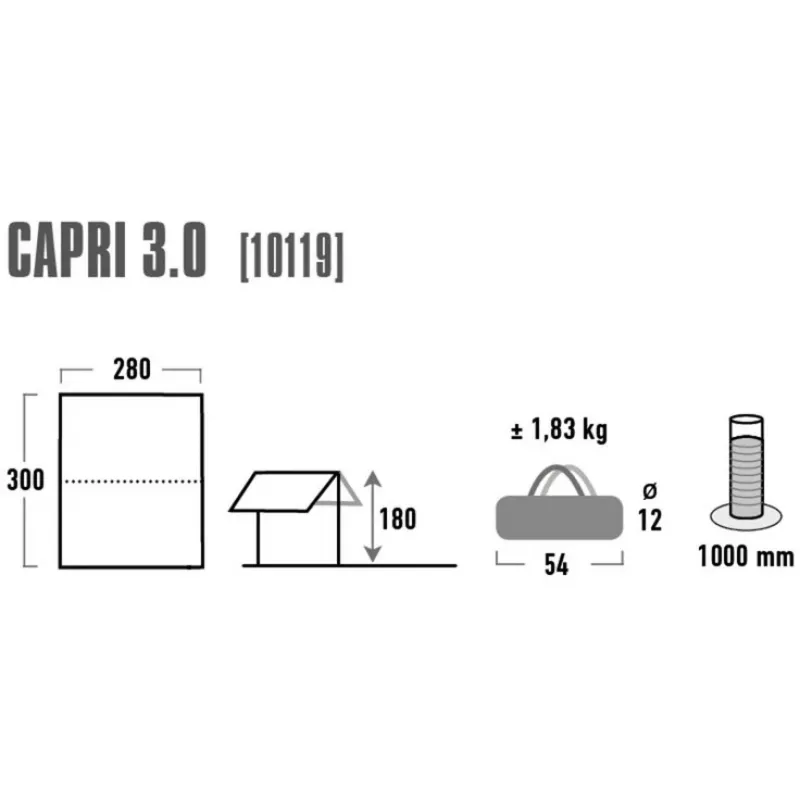 Tieniaca plachta Capri 3.0, UV80 (hliník/sivá)