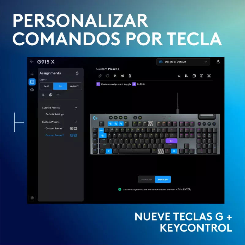 Káblová mechanická herná klávesnica Logitech G915 X čierna s RGB osvetlením
