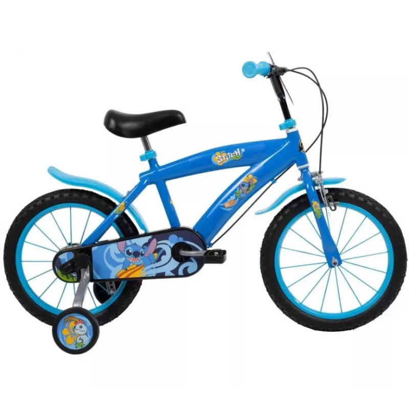 Detský bicykel HUFFY Disney Stitch 16 inch s pomocnými kolieskami, spätná brzda