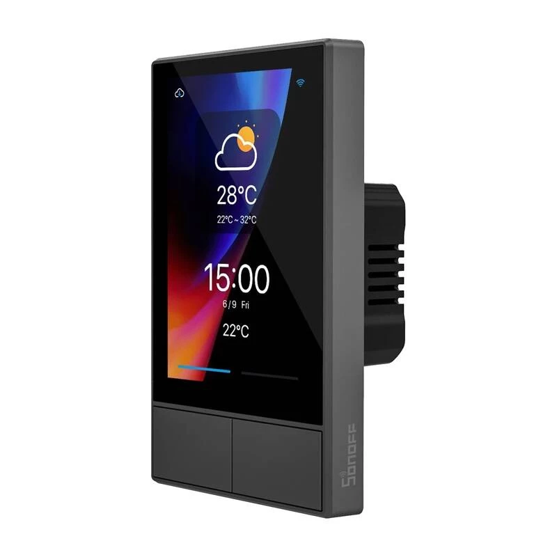 Nástenný inteligentný Wi-Fi ovládací panel Sonoff NSPanel čierny 120 mm