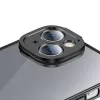 Baseus Glitter priehľadné puzdro a set tvrdeného skla pre iPhone 14 Plus (čierna)