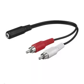 Microconnect AUDALH02 audio kábel 0,2 m 2 x Cinch 3,5 mm červený