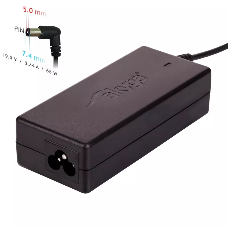 Akyga AK-ND-05 napájací zdroj pre notebook 19,5 V / 3,34 A, 65 W, konektor samec 7,4 x 5,0 mm s kolíkom, pre Dell