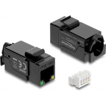 Delock 86609 modul Keystone zásuvka RJ45 Cat.6A UTP s LED PoE