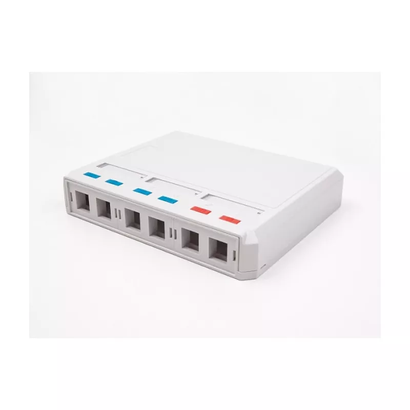 DeLOCK 67052 Keystone nástenné puzdro pre optické moduly, 6-port, biele
