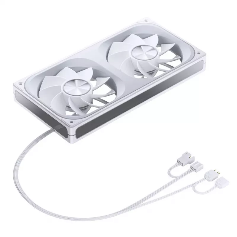 240 mm ARGB Infinity Mirror ventilátor Jonsbo ZA-240 biely, dva 120 mm ventilátory, podpora PWM