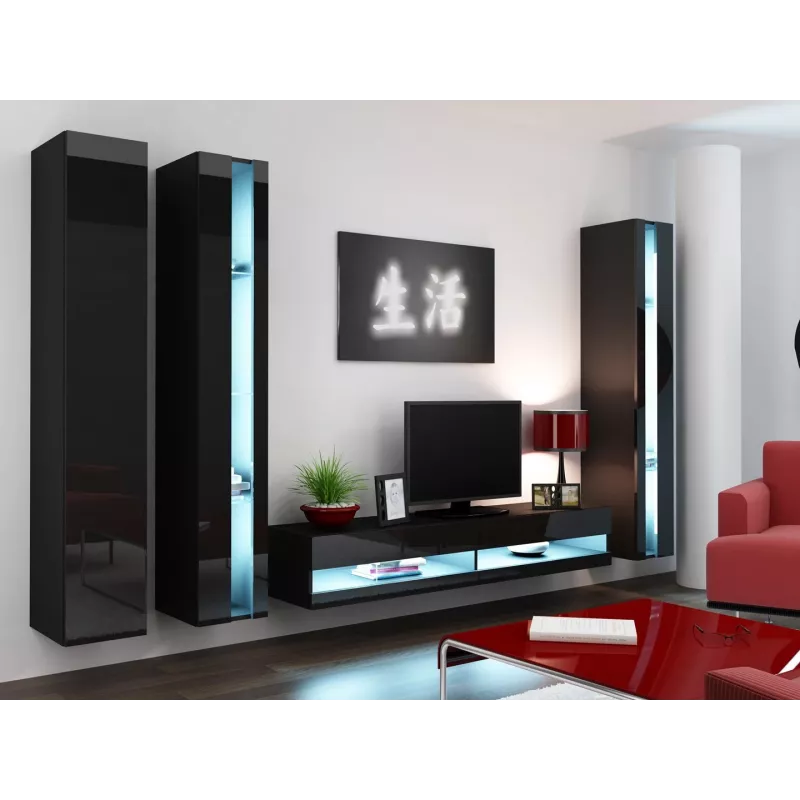Cama regál VIGO NEW 180/40/30 čierna/čierna lesk