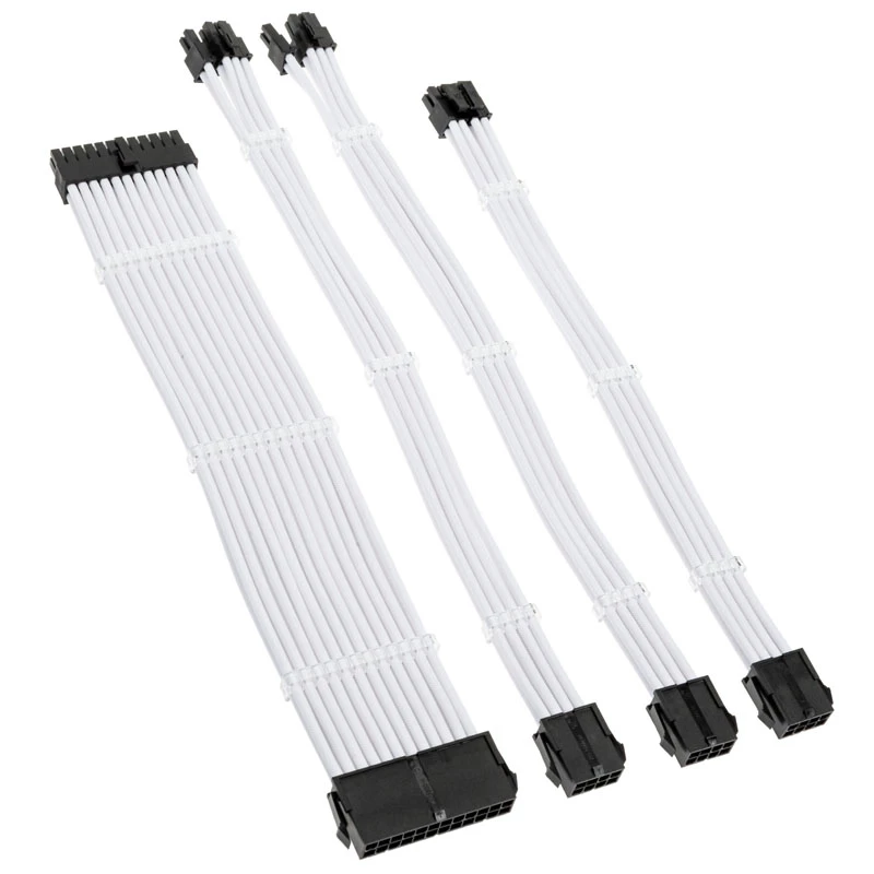 Kolink Core Standard Braided sada predlžovacích káblov - Brilliant White
