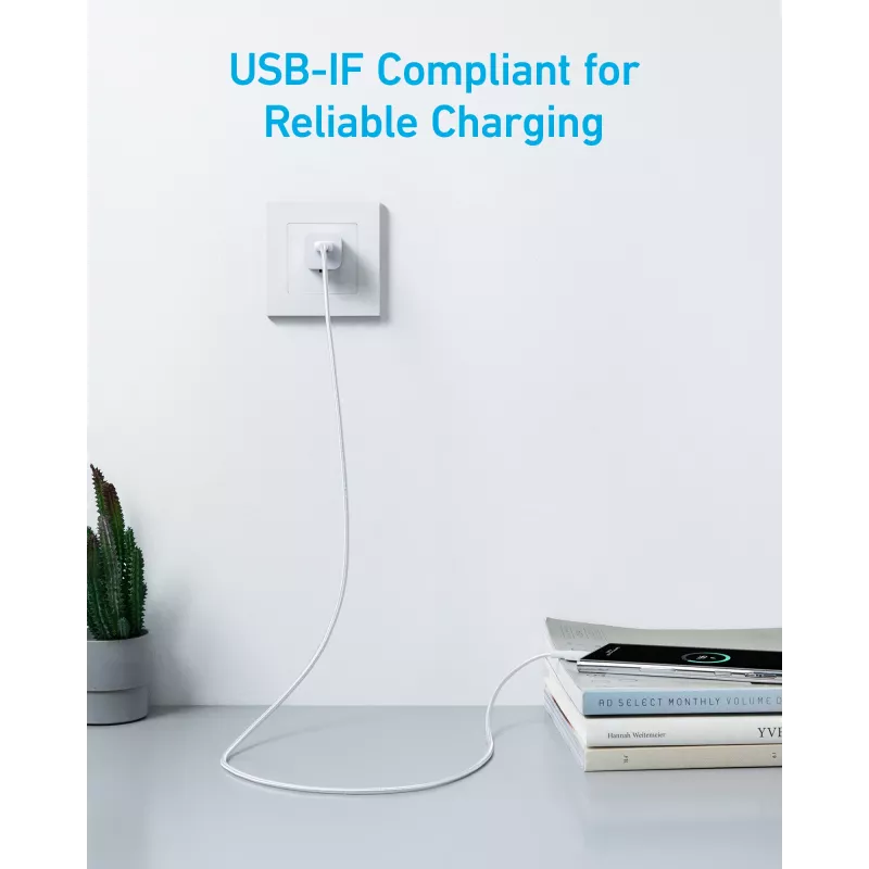USB kábel Anker 322 1,8 m USB A USB C biely