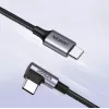Ugreen USB-C (rovný) / USB-C (zahnutý) PD QC 60W 3A 0,5 m US255 (sivá)
