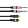 Audio adaptérový kábel Omnitronic 2x 3,5 mm jack na 2x Cinch, 3 m, čierny