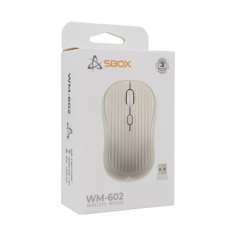 Myš SBOX WM-602 béžová bezdrôtové rozhranie
