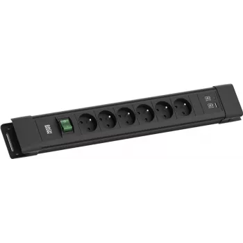 Bachmann predlžovacia lišta CONNECTUS 6xUTE 1x vypínač 1xUSB A/C 22W 2,0 m CEE7/7 (BM005941)