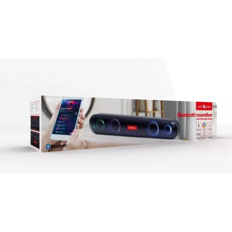 Gembird SPKBT-BAR400L soundbar reproduktor čierny 2.0 kanály 10 W