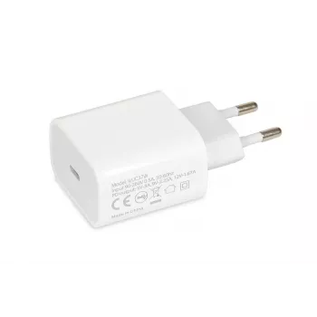 Interiérová USB Type-C rýchlonabíjačka IBOX C-37, 20W, USB‑C PD 3.0, 3 A výstup, biela