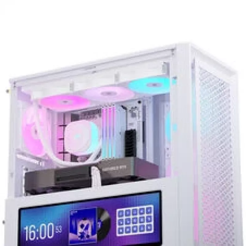 Corsair FRAME 4000D LCD RS PC skriňa, Midi-Tower, ATX, ARGB, tvrdené sklo - biela