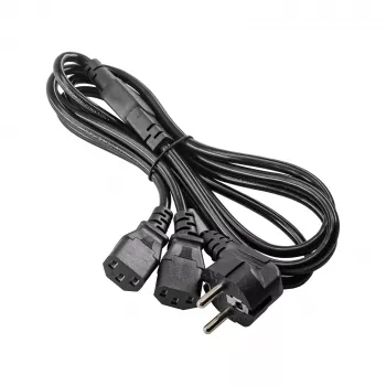 Akyga AK-PC-04A napájací rozdeľovací kábel CEE 7/7 na 2x IEC C13, 1,8 m, čierny