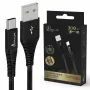 USB Type-A na USB-C kábel Extralink Smart Life pletený 2 m — 15 W (5 V 3 A) čierny