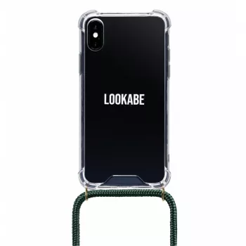 Obal na telefón na krk Lookabe pre iPhone X / Xs — zlatý so zeleným pásikom