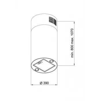 Digestor MAAN Elba 2 39, hliníkový tukový filter, elektronické ovládanie s displejom a diaľkovým ovládačom, lesklé zlato, Ø390 mm