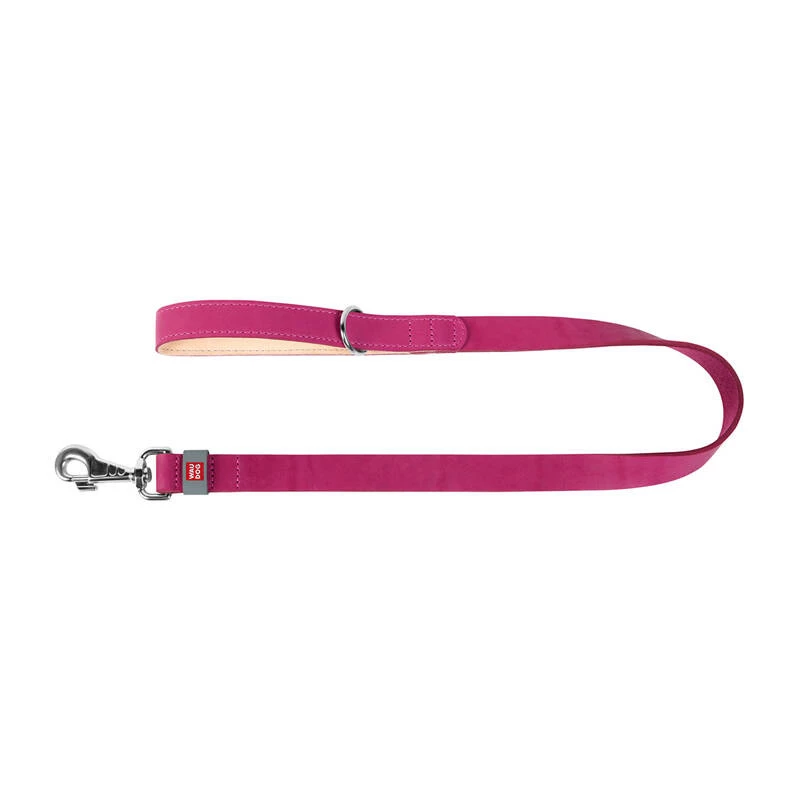 WAUDOG vôdzka pre psov z prírodnej kože, šírka 25 mm, dĺžka 122 cm, ružová