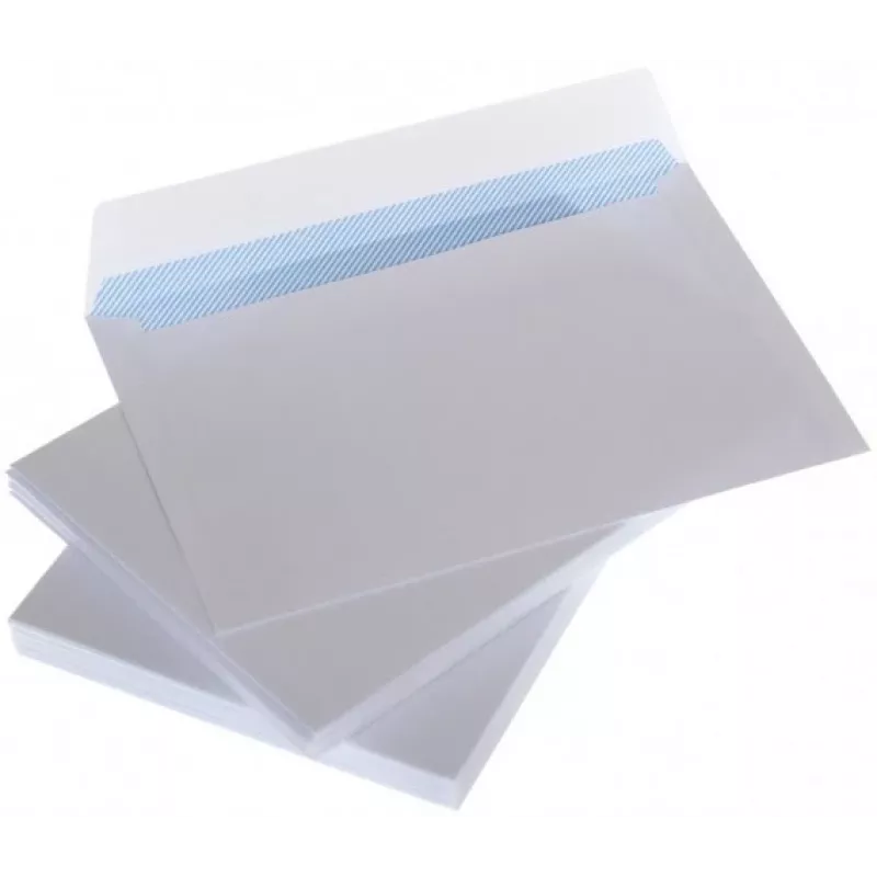 Obálky C6 biele s pásom a vnútornou potlačou 114x162 mm 25 ks