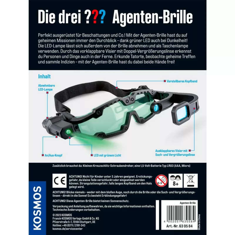 Die drei Agentenbrille, detektívne sady