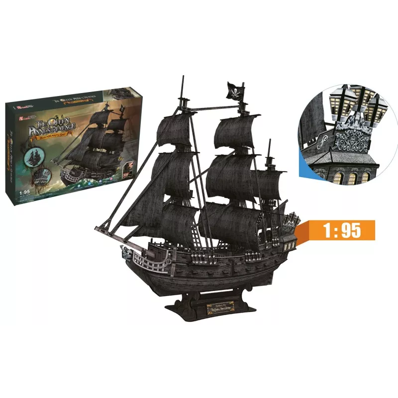 3D PUZZLE veľká sada pirátske lode Queen Revenge