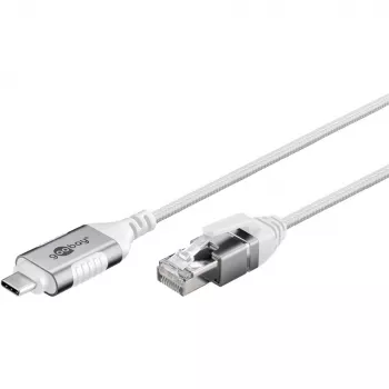 Goobay Ethernet kábel USB-C 3.1 na RJ45 tenký 2 m – prepája router alebo modem (74387)