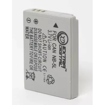 Nabíjateľná batéria Extra Digital NB-5L 3,7 V 1000 mAh pre kompatibilné kompaktné fotoaparáty a zariadenia