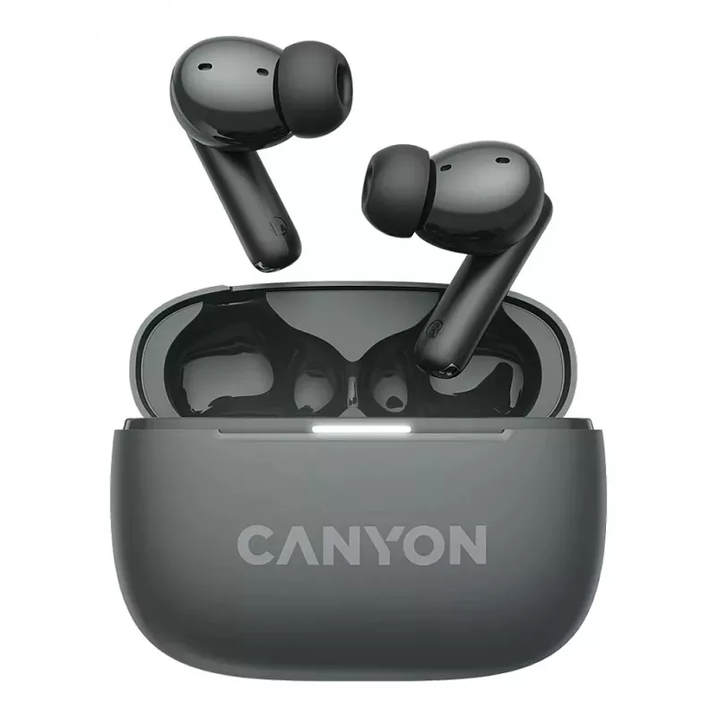 Bezdrôtové slúchadlá do uší Canyon OnGo TWS-10 ANC+ENC True Wireless, sivé (CNS-TWS10BK)