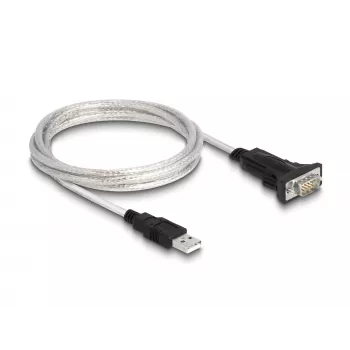 DeLOCK 63465 Adaptér USB 2.0 Type-A na sériový RS-422/485, 6-pólová svorkovnica, 1,8 m, čierny/priehľadný