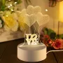 Nočná lampa Extralink HOME 3D optická ilúzia štyri srdcia USB nočná lampa