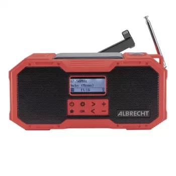 Albrecht DR 112 DAB+ outdoorové ručné kľukové rádio FM, SOS, baterka, solárne, powerbanka (27911)