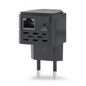 Sieťový opakovač GEMBIRD WNP-RP300-03-BK, 300 Mbps, 2,4 GHz, 802.11g, 1x RJ-45, interná 3 dBi anténa, AC 100–240V