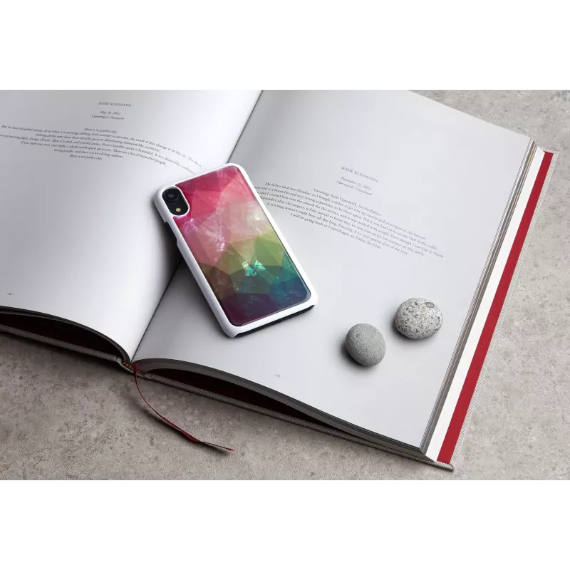 Puzdro na telefón iKins pre iPhone XR – dizajn vodných kvetov, biela