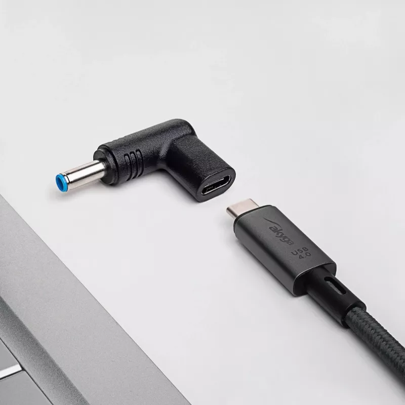 Akyga AK-ND-C09 nabíjací adaptér USB-C na DC 4,5 x 3,0 mm + kolík pre notebooky, 18,5-20 V, 100 W, pre HP