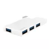 USB 3.0 4-port hub, strieborný