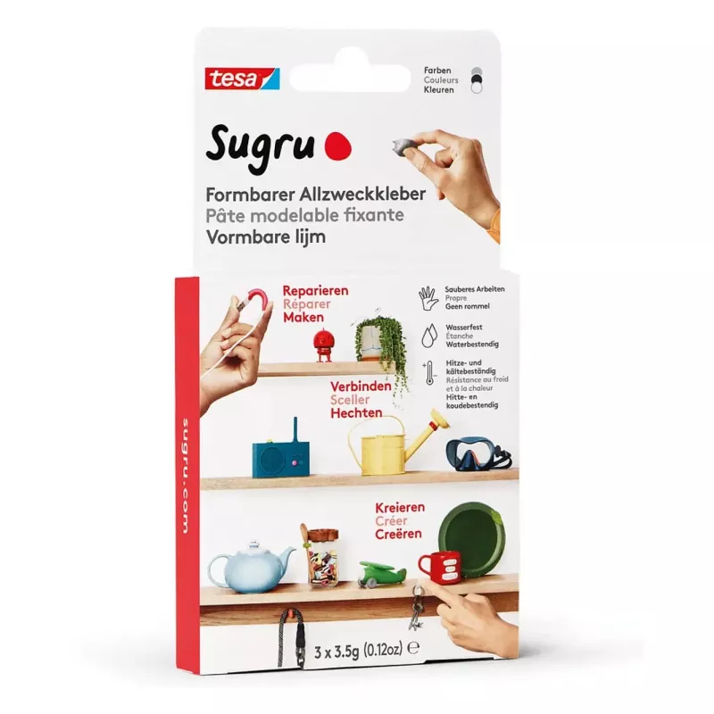 Tesa Sugru formovateľné univerzálne lepidlo balenie 3 ks čierne