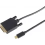 Video kábel adaptér S/CONN 10-58045 3 m DVI-D USB Type-C čierny