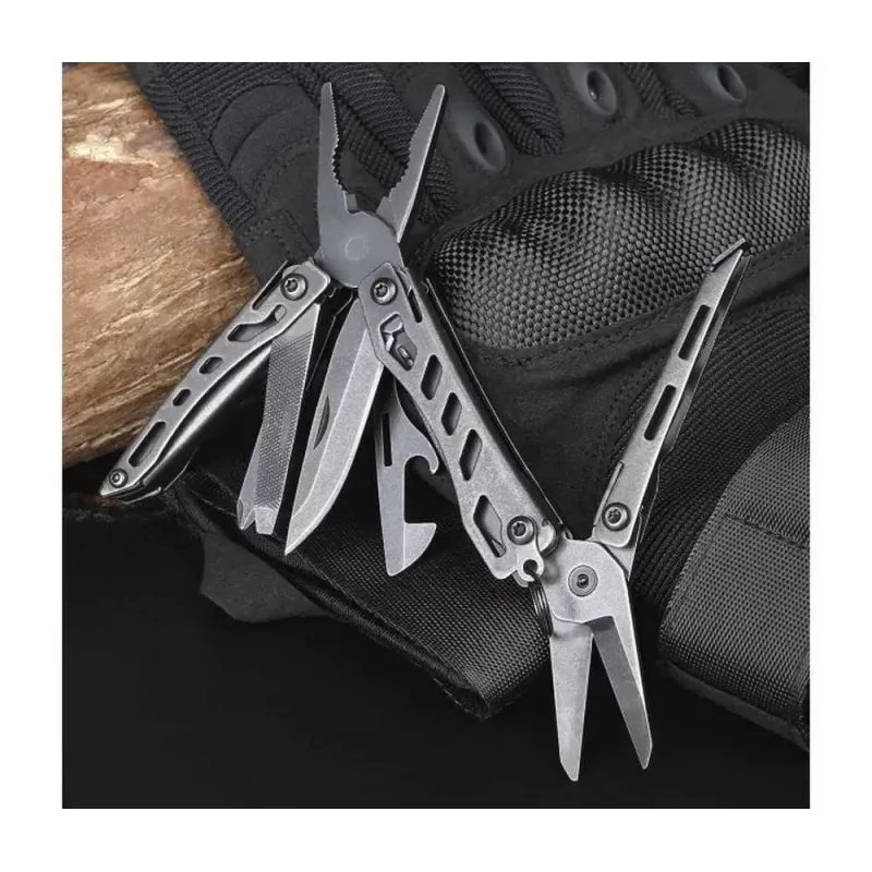 Multitool Nextool Mini FLAGSHIP NE20122 — 10-in-1 kompaktný nerezový multitool, čierny, 67×27×17 mm, 83 g