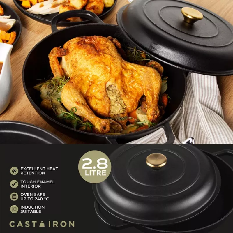 Liatinový hrniec na dusenie Russell Hobbs RH02525BEU7 30 cm, čierny