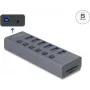 Externý USB 3.0 6-portový hub DELOCK 64237 s individuálnymi vypínačmi a SD/MicroSD čítačkou kariet