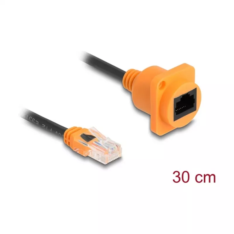 DeLOCK Sieťový kábel 90804 0,3 m Cat5e U/UTP RJ-45 čierny oranžový